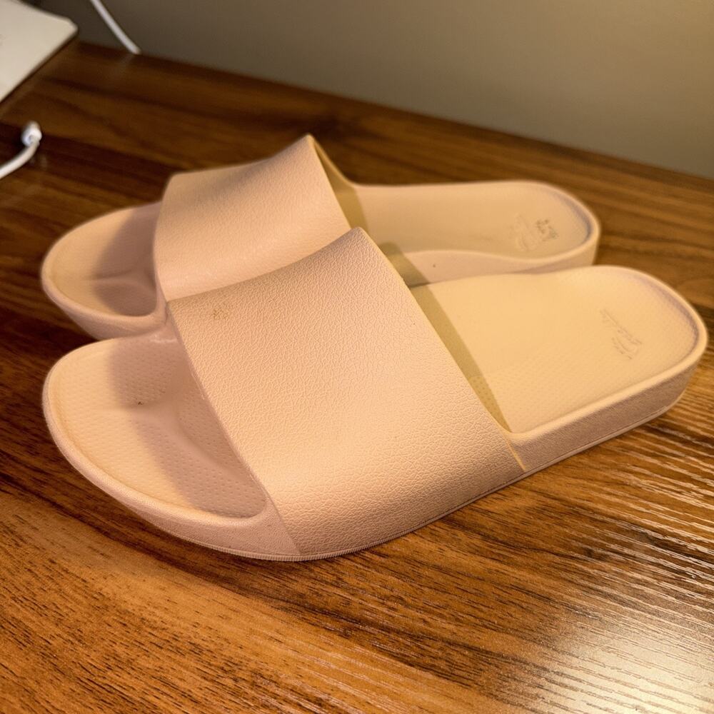 Archies Arch Support Slide Sandals, beige,Unisex Women US7/Men US6 SlipOn Casual